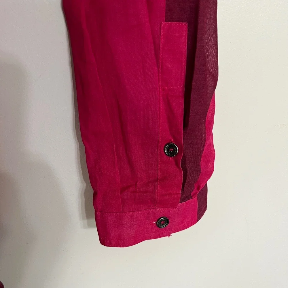 Burberry Brit Womens XL Pink Check Plaid Cotton Button Up Blouse Top Long Sleeve - Picture 2 of 10